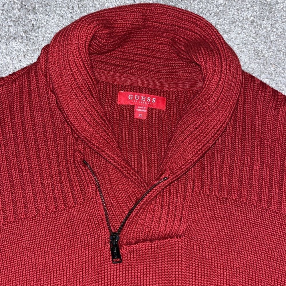 Red Vintage GUESS Los Angeles Cowl neck sweater oversized sweatshirt XL retro